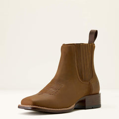 Booker Chelsea Wide Square Toe Western Boot Women - DISTRESSED BROWN