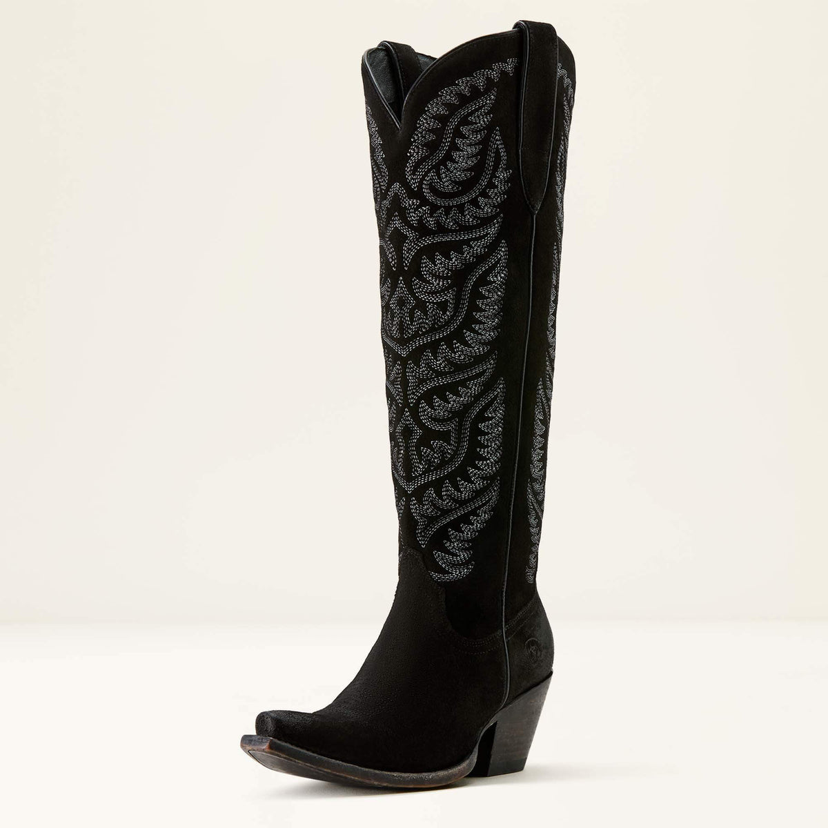 Laramie X Toe Western Boot Women - DISTRESSED BLACK SUEDE