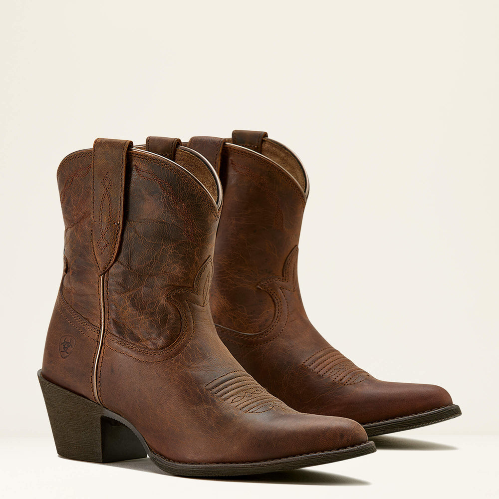 Maggie J Toe Western Boot Women - SASSY BROWN