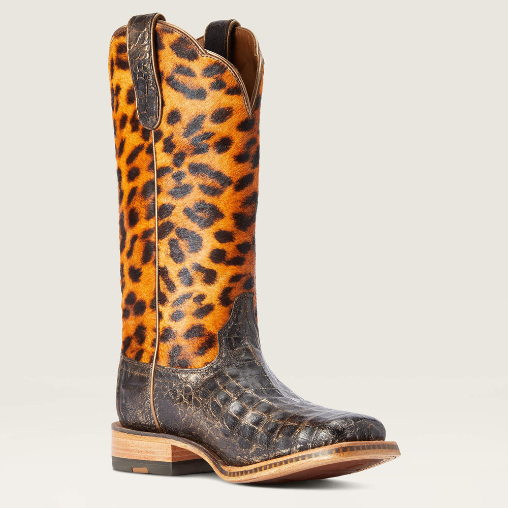Donatella Western Boot Women - BRUSHED CHOCOLATE CAIMAN BELLY