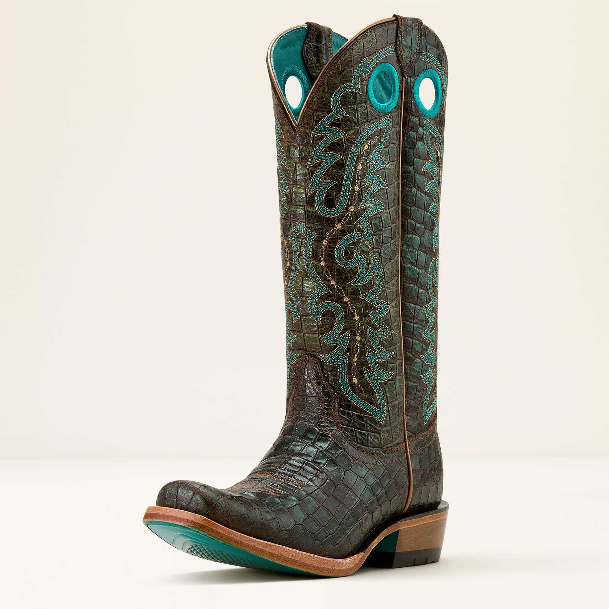 Futurity Boon Western Boot Women - CROC PRINT SHINE