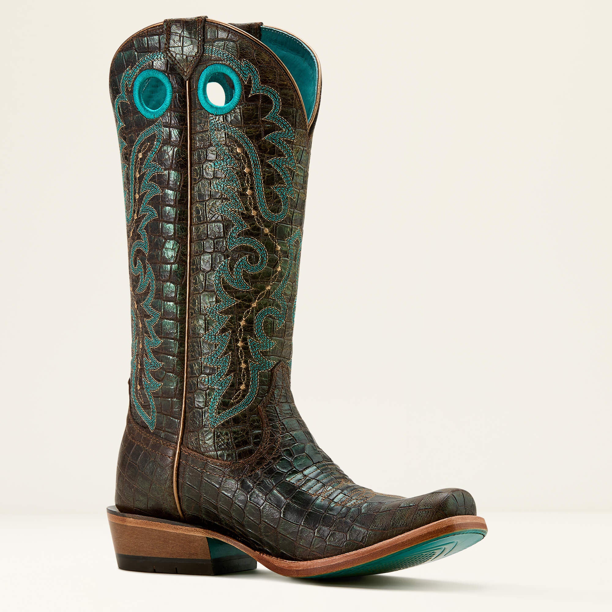 Futurity Boon Western Boot Women - CROC PRINT SHINE