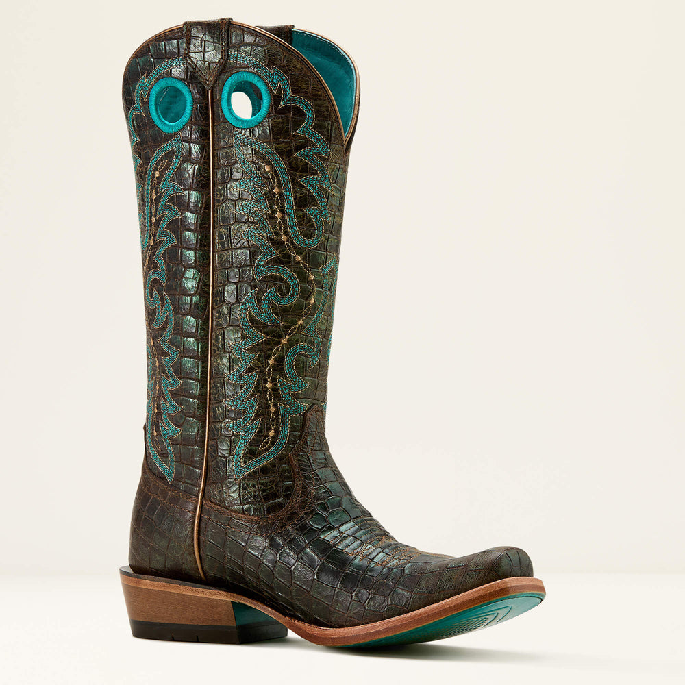 Futurity Boon Western Boot Women - CROC PRINT SHINE