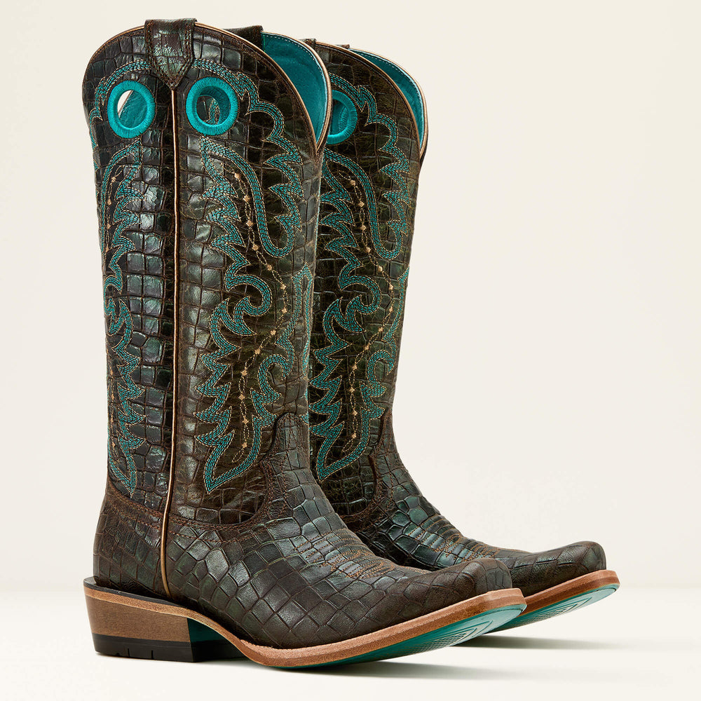 Futurity Boon Western Boot Women - CROC PRINT SHINE