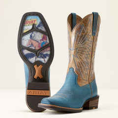 Decatur Western Boot Women - INDIGO DREAMS/PEARLIZED TAN