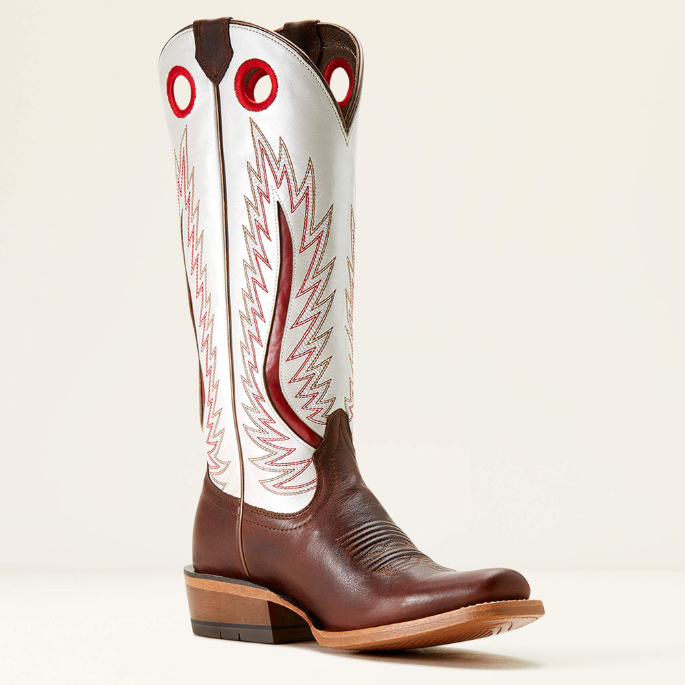 Futurity Fort Worth Narrow Cutter Toe Western Boot Women - RICH JAVA/PEARLY WHITE