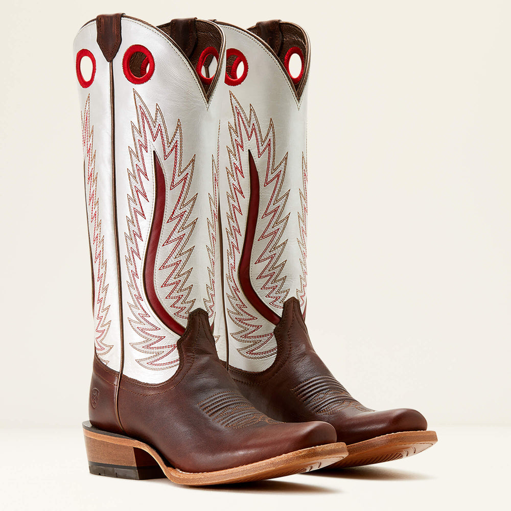 Futurity Fort Worth Narrow Cutter Toe Western Boot Women - RICH JAVA/PEARLY WHITE