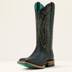 Frontier Tilly Wide Square Toe Western Boot Women - OBSIDIAN