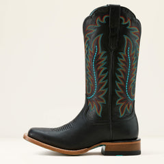 Frontier Tilly Wide Square Toe Western Boot Women - OBSIDIAN
