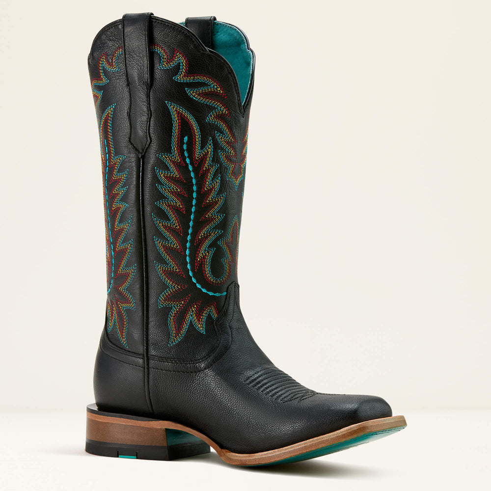 Frontier Tilly Wide Square Toe Western Boot Women - OBSIDIAN