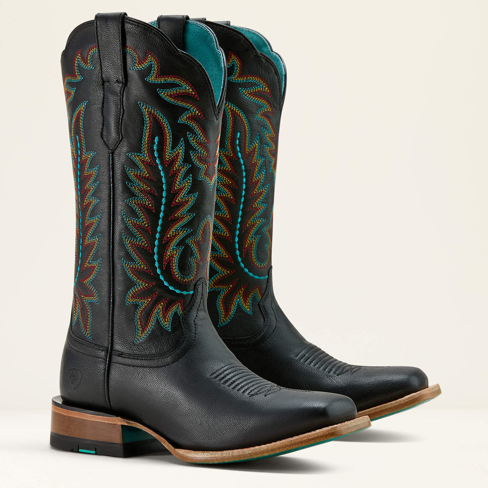 Frontier Tilly Wide Square Toe Western Boot Women - OBSIDIAN