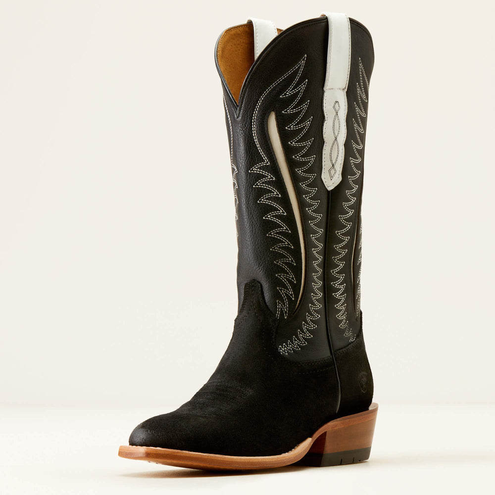 Futurity Limited Western Boot Women - BLACK ROUGHOUT/INK WELL