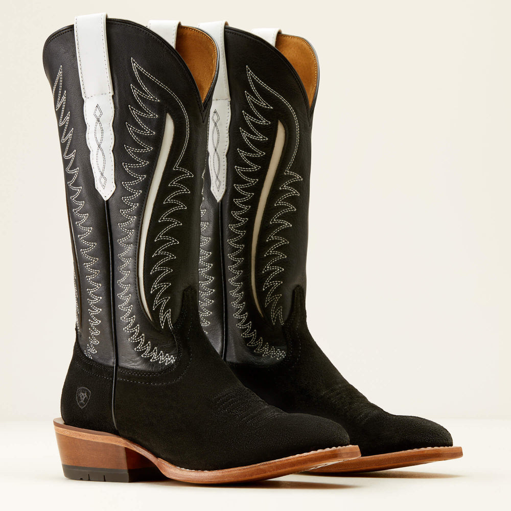 Futurity Limited Western Boot Women - BLACK ROUGHOUT/INK WELL