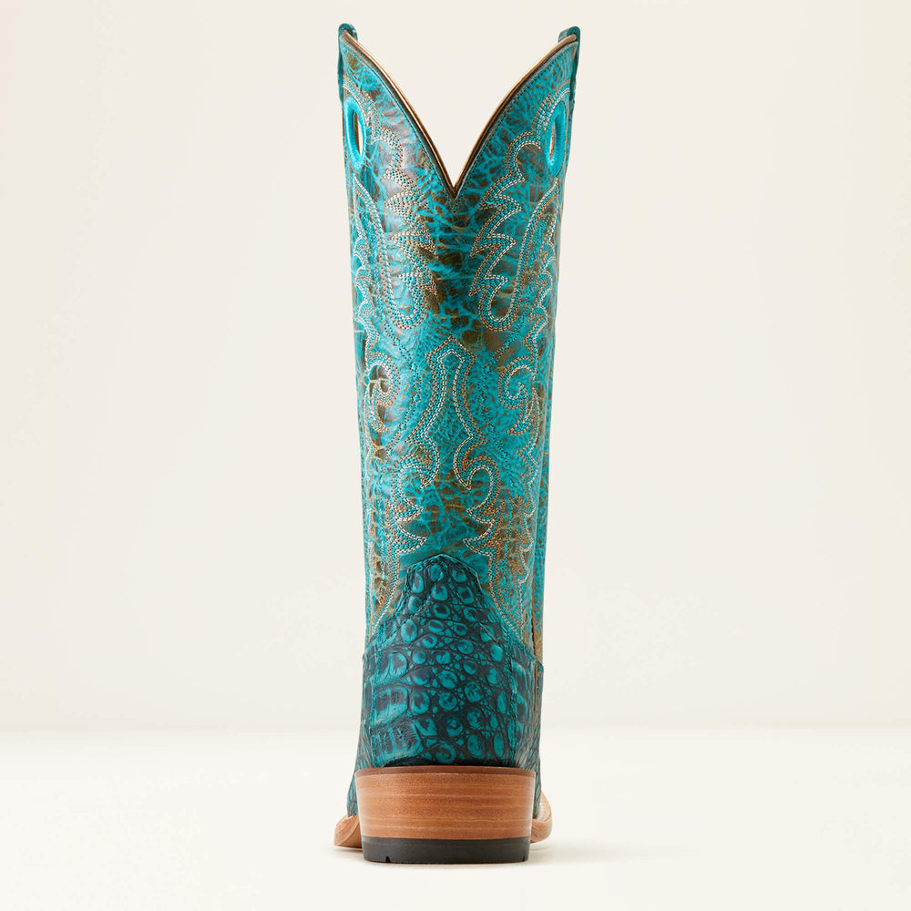 Futurity Boon Western Boot Women - TURQUOISE SUEDED CAIMAN BELLY/AMAZONITE