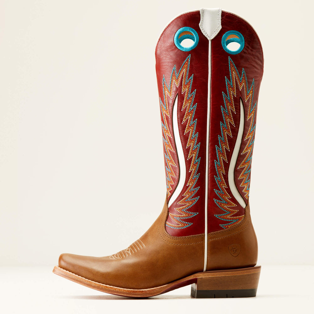 Futurity Fort Worth Narrow Cutter Toe Western Boot Women - DULCE DE LECHE/BOLERO RED