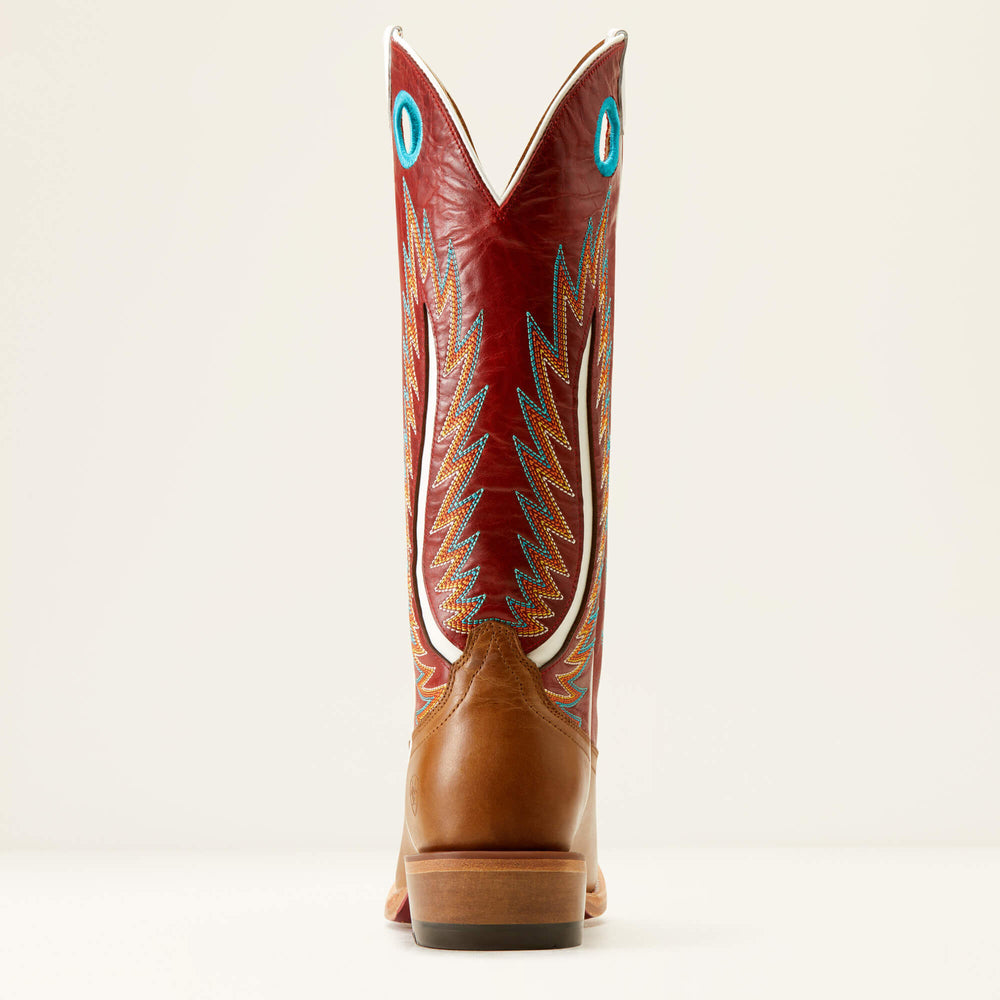 Futurity Fort Worth Narrow Cutter Toe Western Boot Women - DULCE DE LECHE/BOLERO RED