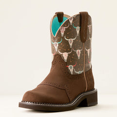 Fatbaby Heritage Farrah Western Boot Women - BARLEY/BOHO SKULL PRINT