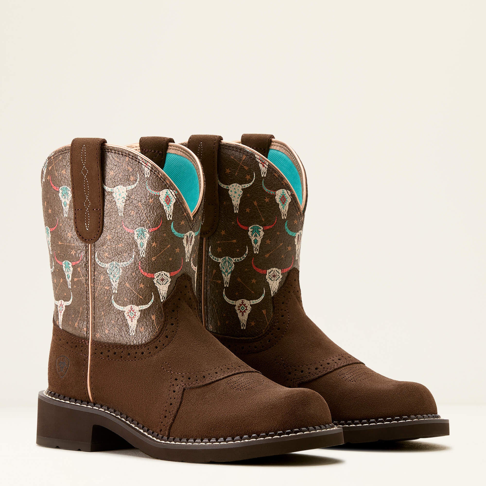 Fatbaby Heritage Farrah Western Boot Women - BARLEY/BOHO SKULL PRINT