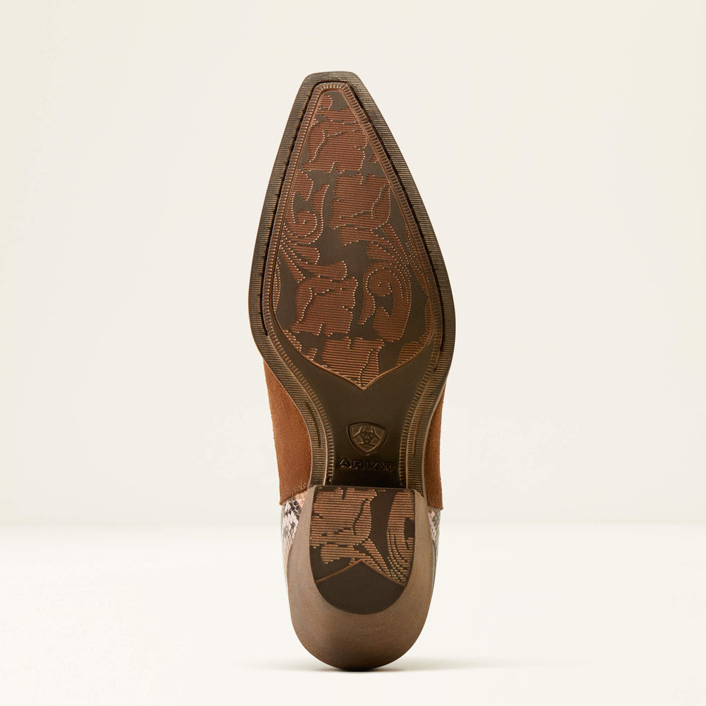 Bradley Western Boot Women - COFFEE SUEDE/DESERT SNAKE PRINT