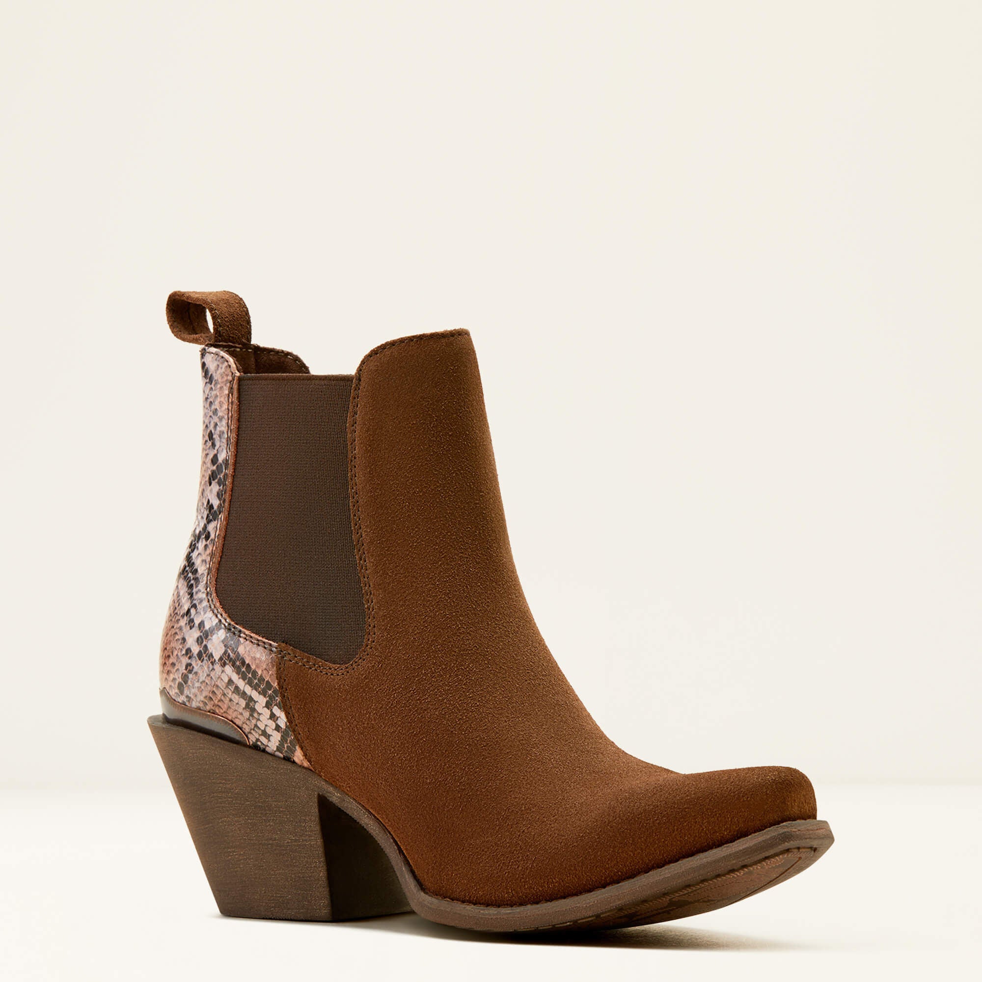 Bradley Western Boot Women - COFFEE SUEDE/DESERT SNAKE PRINT