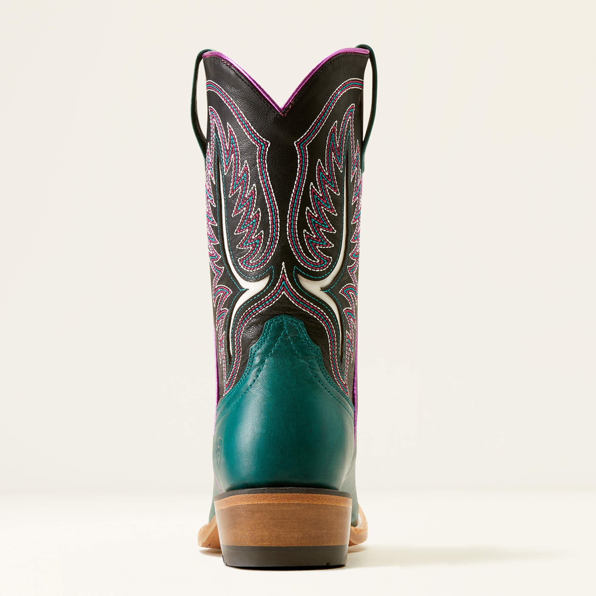 Futurity Colt Narrow Cutter Toe Western Boot Women - ANCIENT TURQUOISE/LUXE BLACK