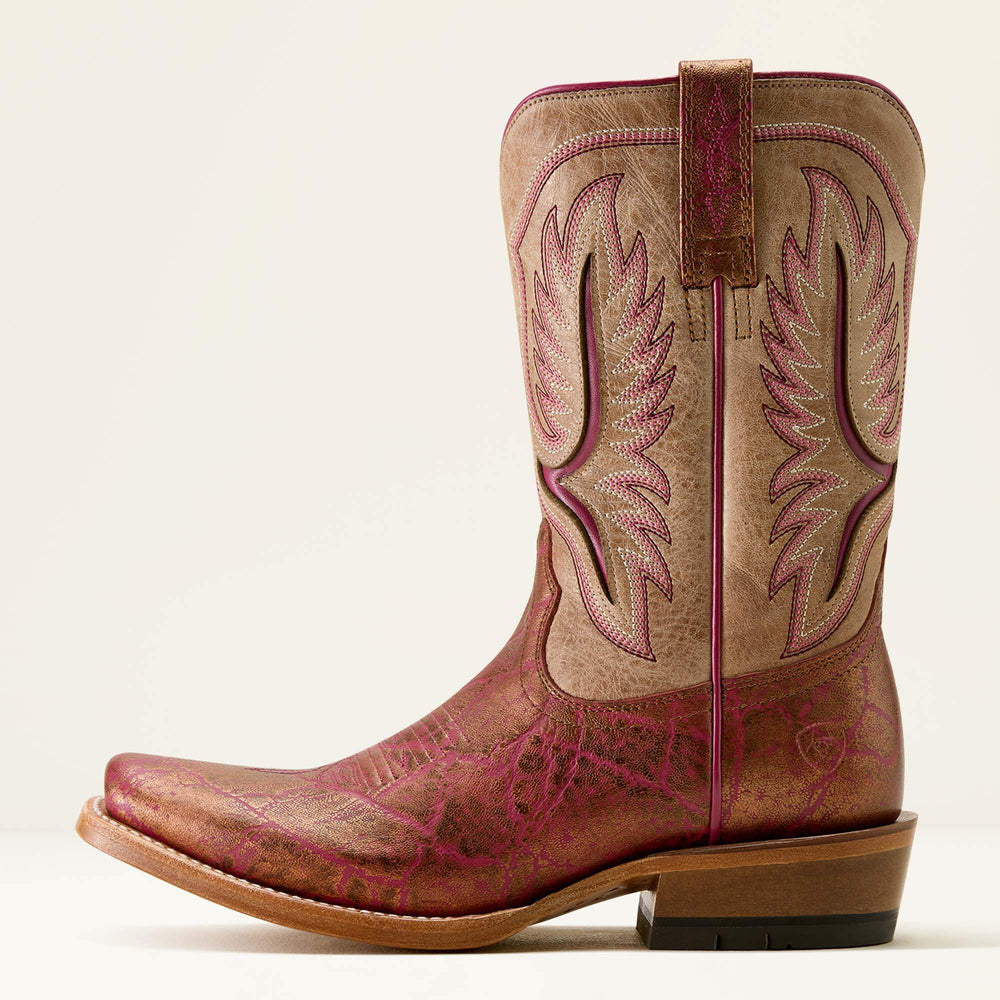 Futurity Colt Narrow Cutter Toe Western Boot Women - PINKADELIC ELEPHANT PRINT/VINTAGE STONE
