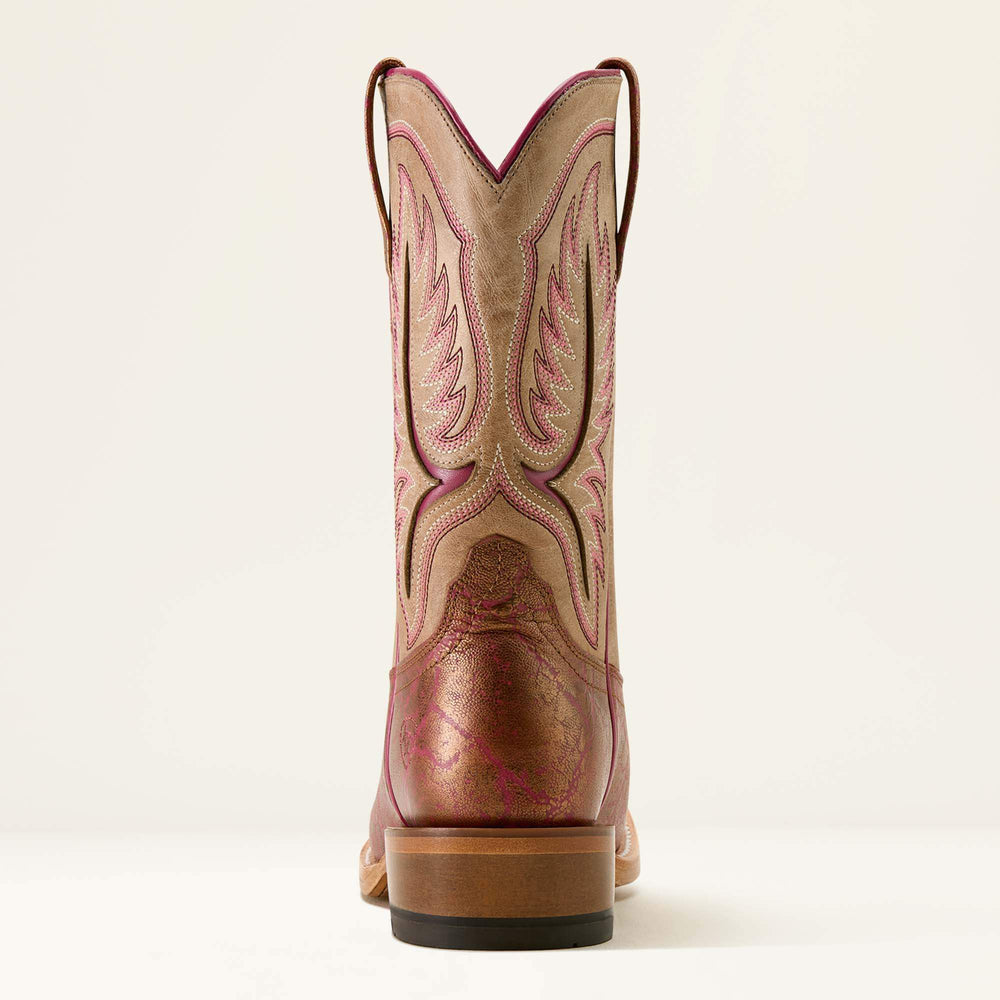 Futurity Colt Narrow Cutter Toe Western Boot Women - PINKADELIC ELEPHANT PRINT/VINTAGE STONE