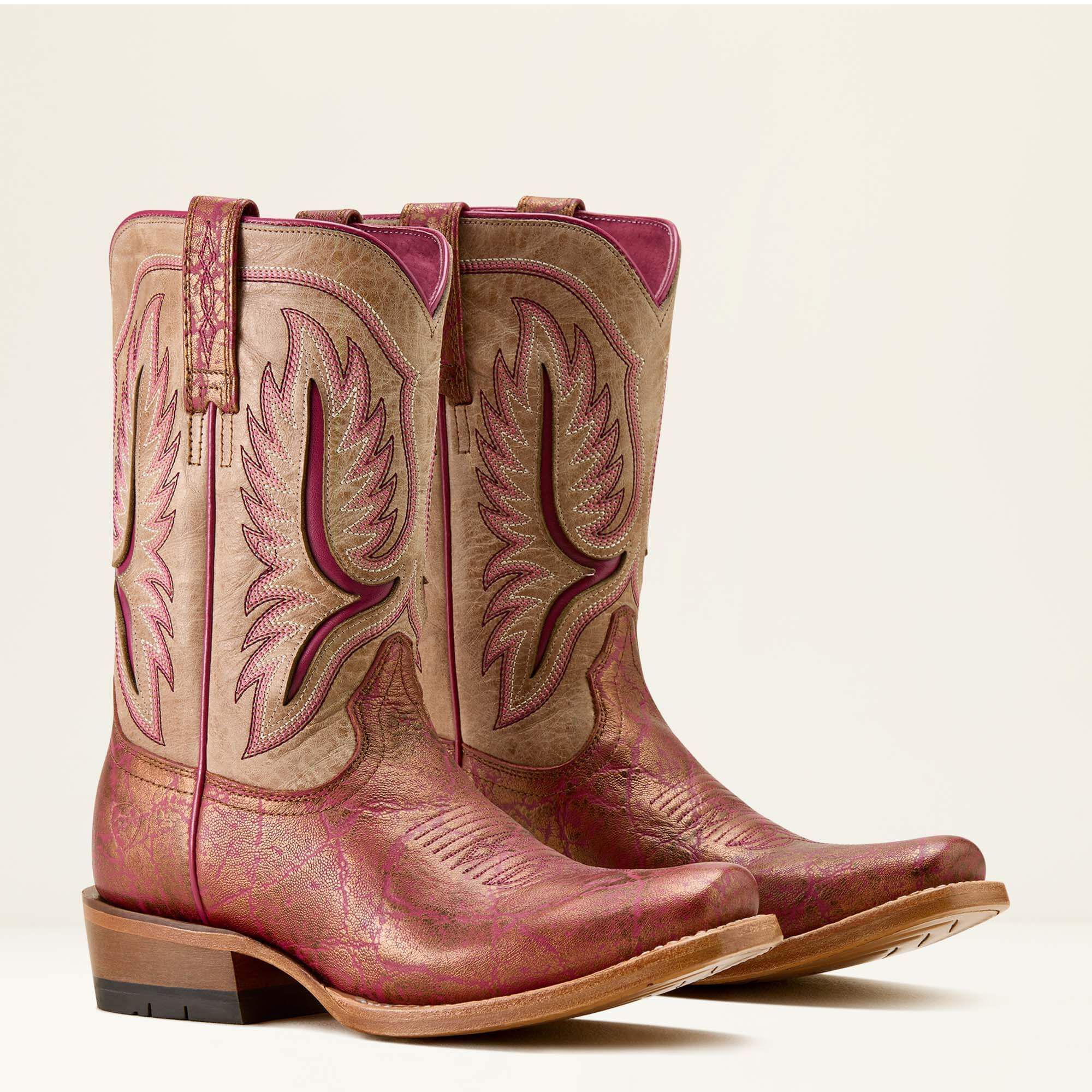 Futurity Colt Narrow Cutter Toe Western Boot Women - PINKADELIC ELEPHANT PRINT/VINTAGE STONE