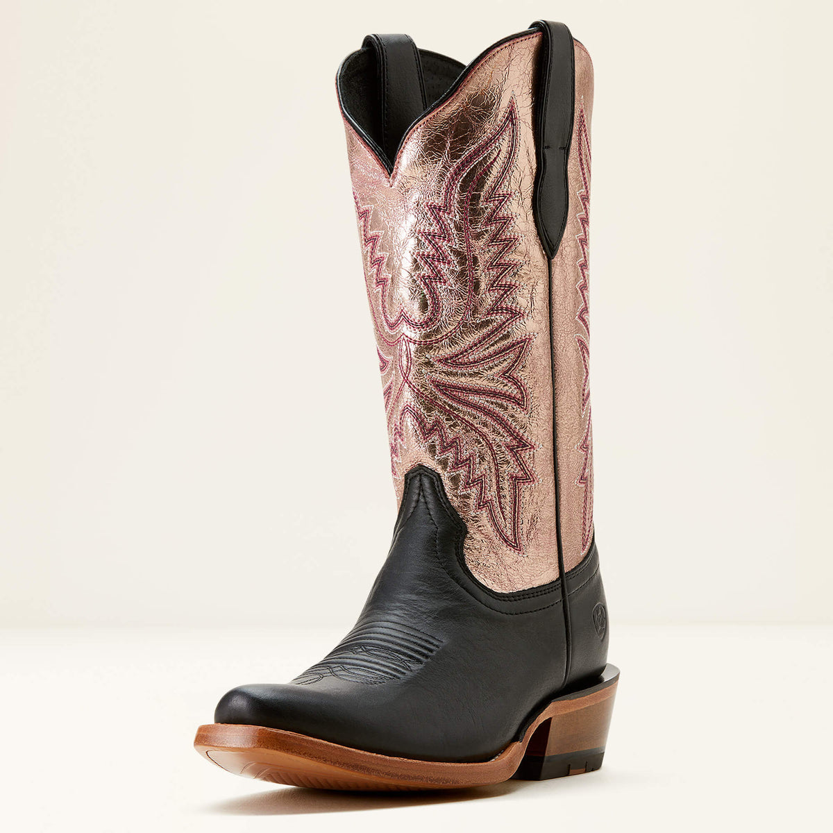 Futurity Flash K Toe Western Boot Women - MIDNIGHT BLACK/ROSE GOLD SHINE