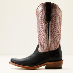 Futurity Flash K Toe Western Boot Women - MIDNIGHT BLACK/ROSE GOLD SHINE