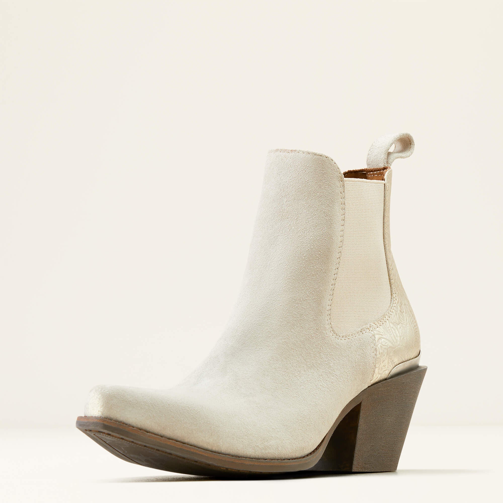 Bradley Western Boot Women - CLOUD WHITE SUEDE/EMBOSSED PEARL