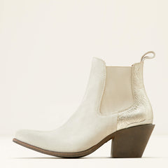 Bradley Western Boot Women - CLOUD WHITE SUEDE/EMBOSSED PEARL