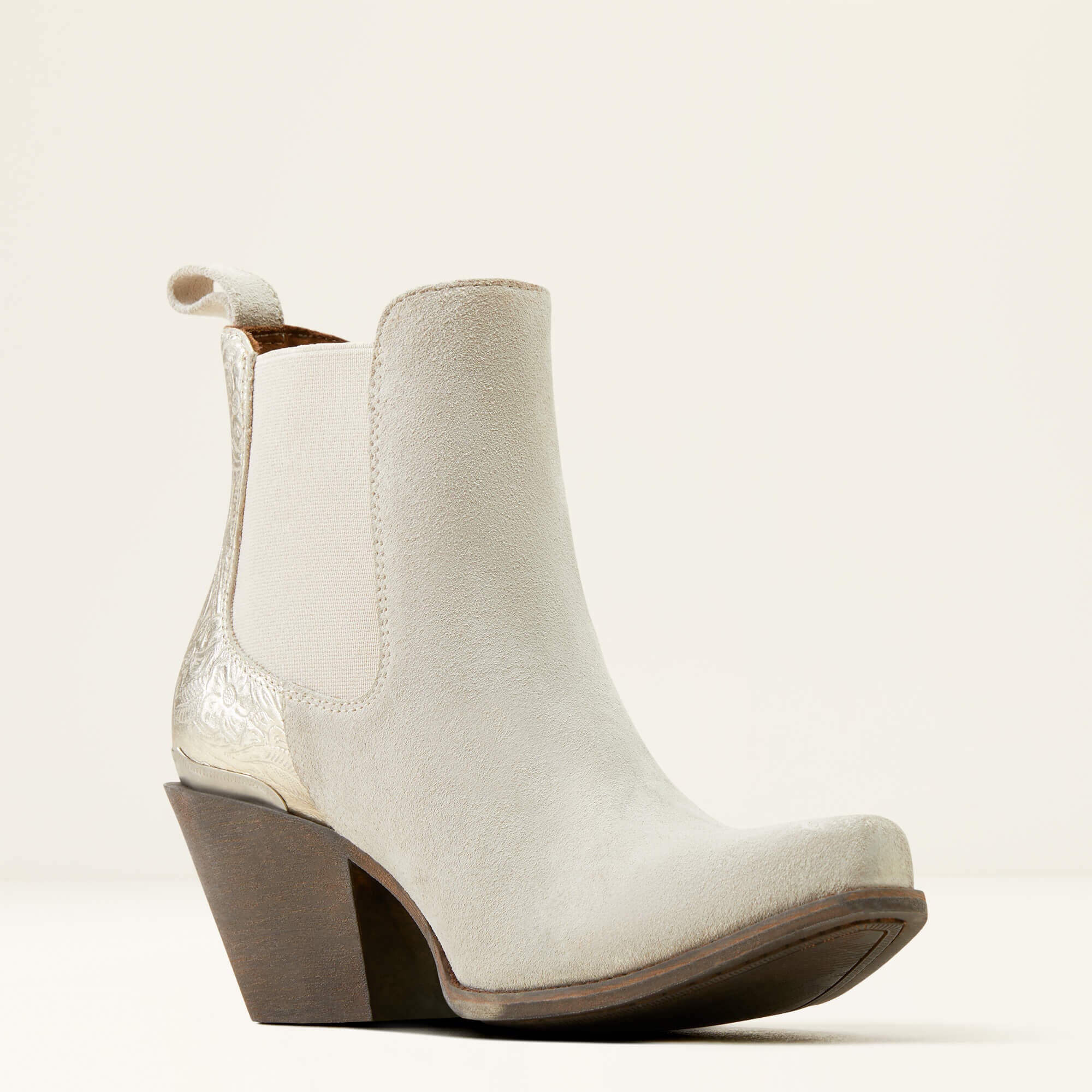 Bradley Western Boot Women - CLOUD WHITE SUEDE/EMBOSSED PEARL