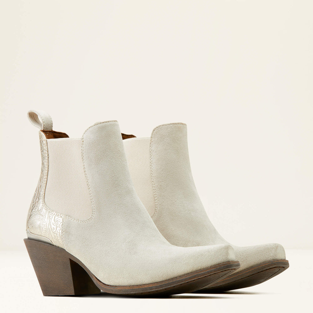 Bradley Western Boot Women - CLOUD WHITE SUEDE/EMBOSSED PEARL