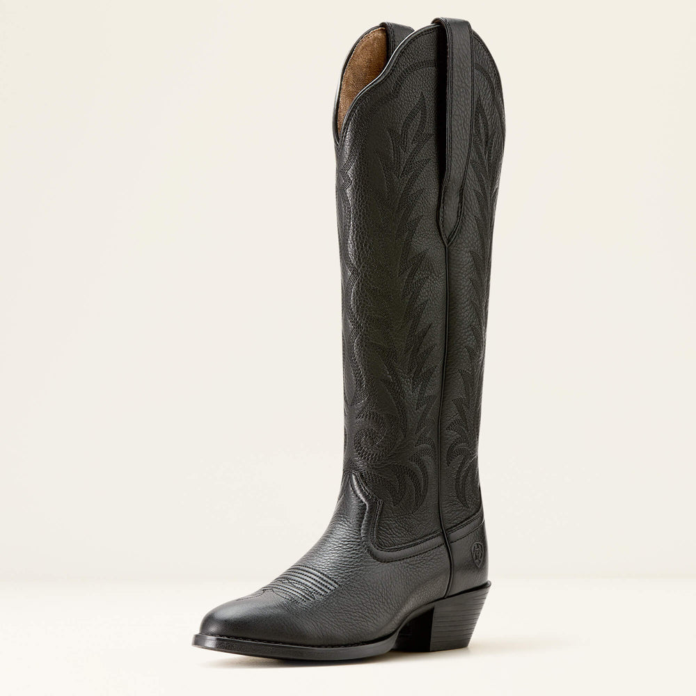 Heritage R Toe Tall Stretchfit Western Boot Women - BLACK DEERTAN