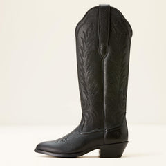 Heritage R Toe Tall Stretchfit Western Boot Women - BLACK DEERTAN