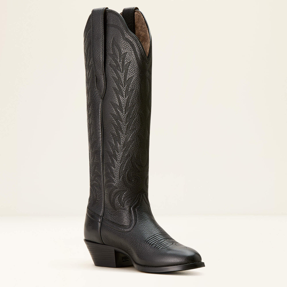 Heritage R Toe Tall Stretchfit Western Boot Women - BLACK DEERTAN