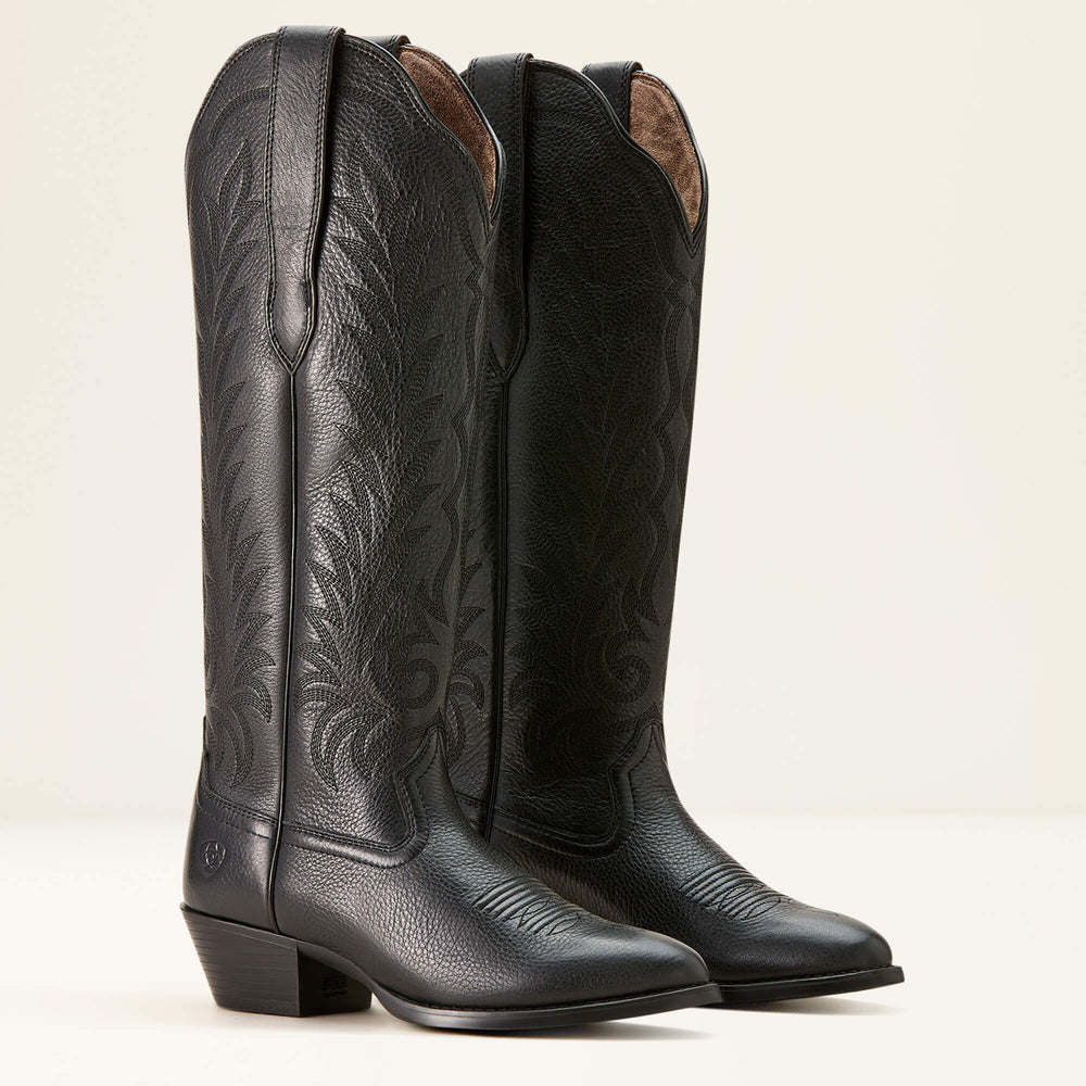 Heritage R Toe Tall Stretchfit Western Boot Women - BLACK DEERTAN