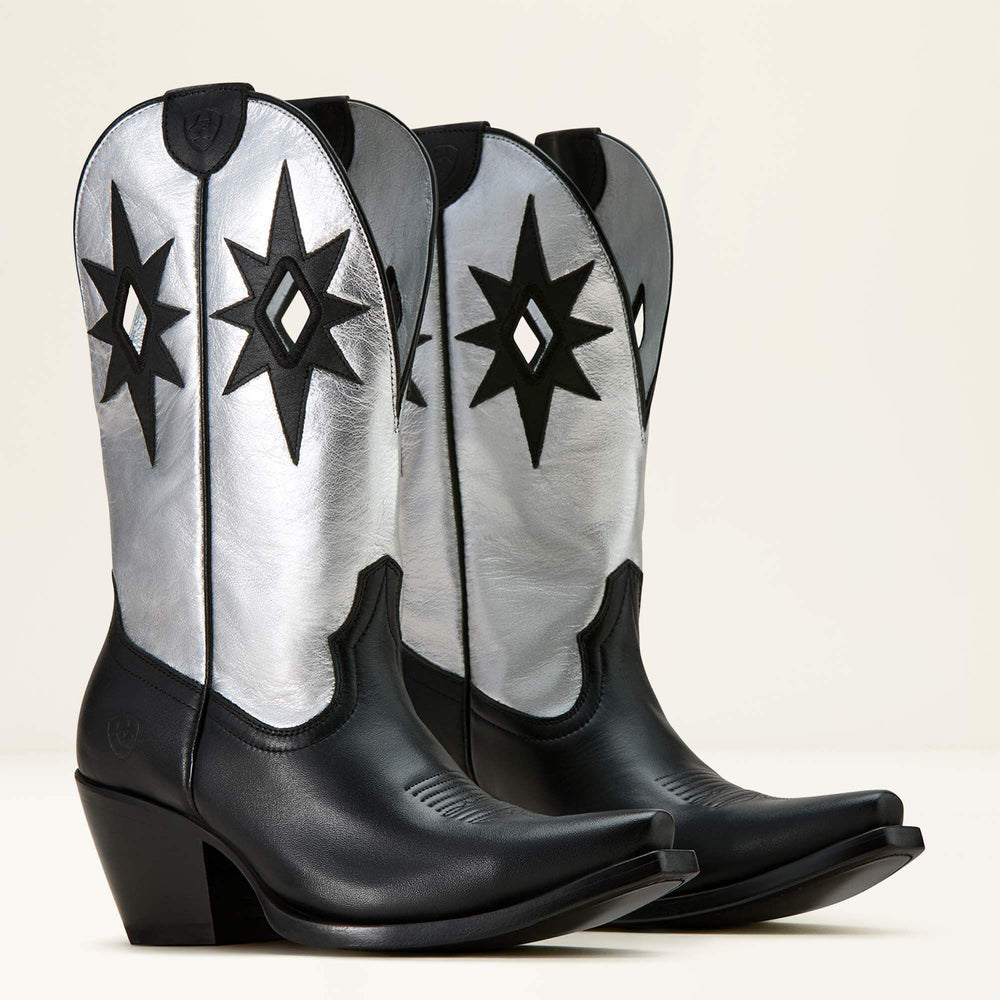 Starlight X Toe Western Boot Women - OBSIDIAN/SHINY BUCKLE