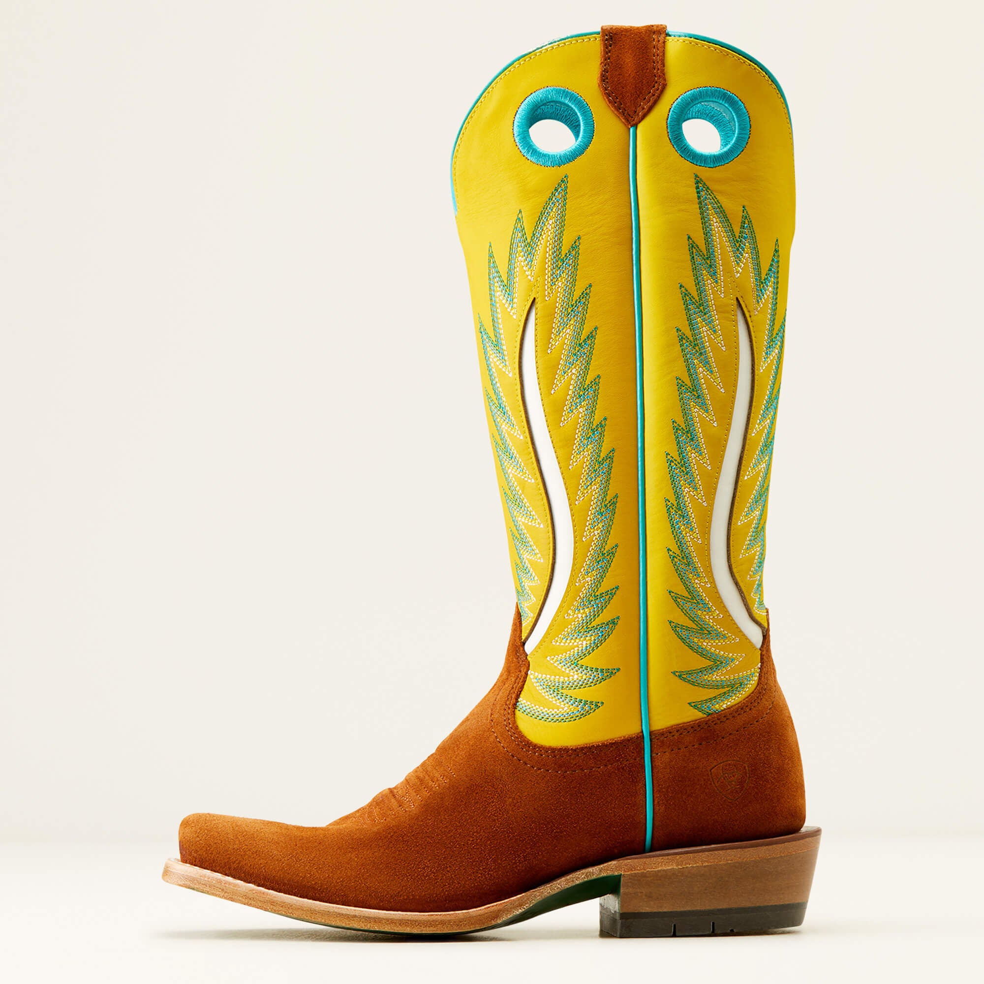 Futurity Fort Worth Narrow Cutter Toe Western Boot Women - PENNY ROUGHOUT/SUNNY SIDE UP