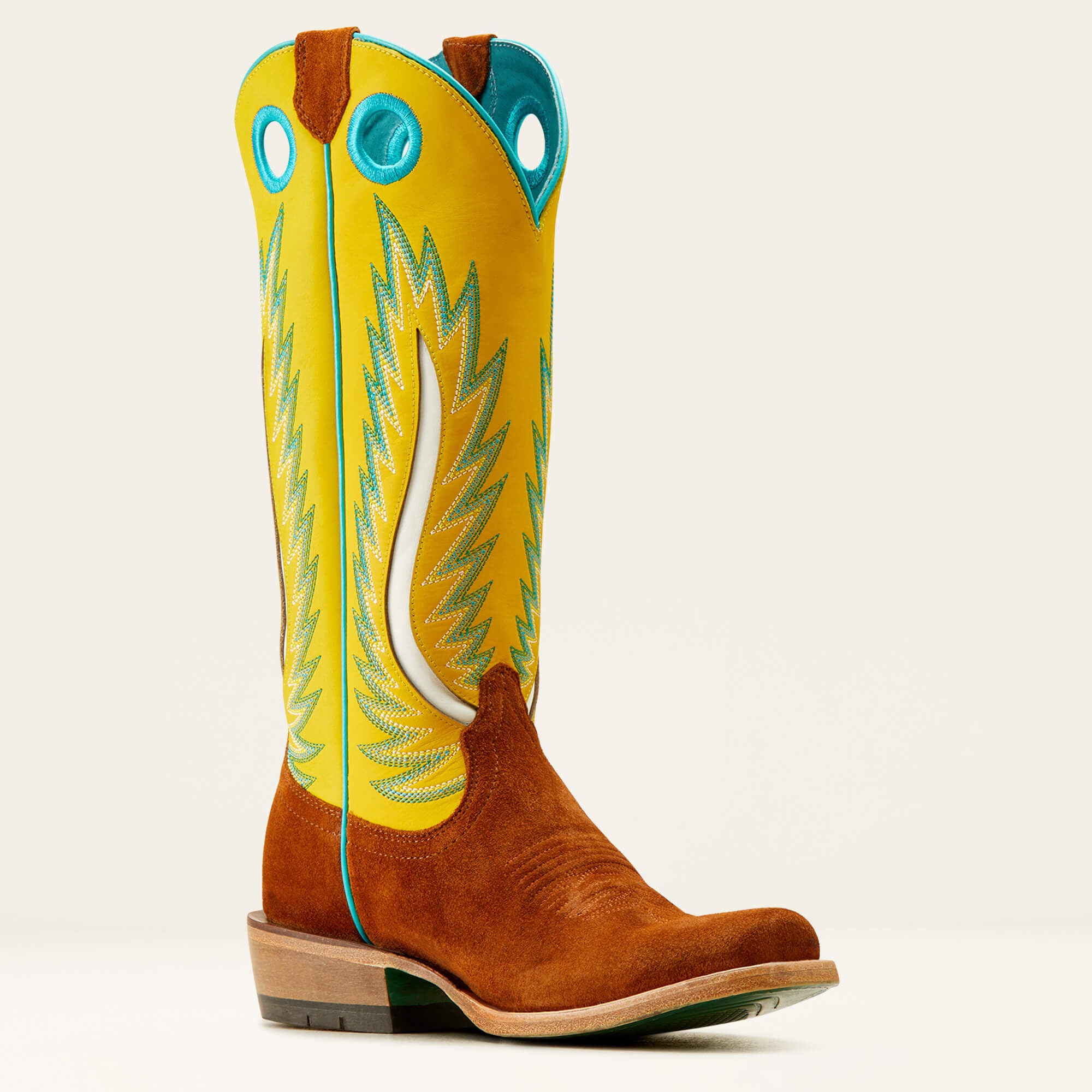 Futurity Fort Worth Narrow Cutter Toe Western Boot Women - PENNY ROUGHOUT/SUNNY SIDE UP