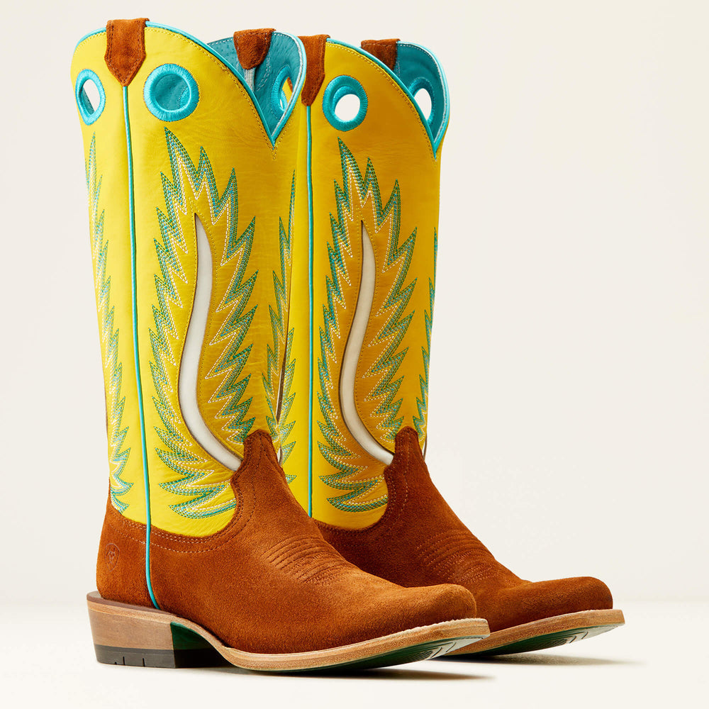 Futurity Fort Worth Narrow Cutter Toe Western Boot Women - PENNY ROUGHOUT/SUNNY SIDE UP
