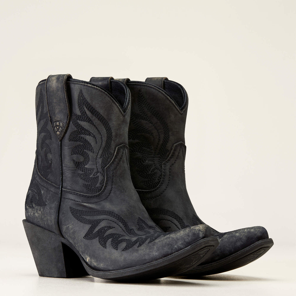 Chandler X Toe Western Boot Women - NATURALLY DISTRESSED BLACK