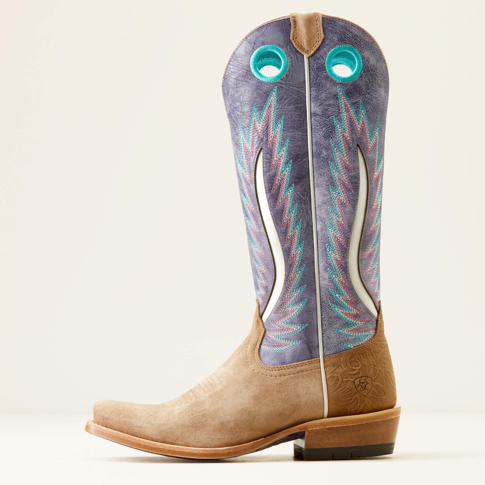 Futurity Fort Worth Narrow Cutter Toe Western Boot Women - TRULY TAUPE/LAVENDER FIELDS