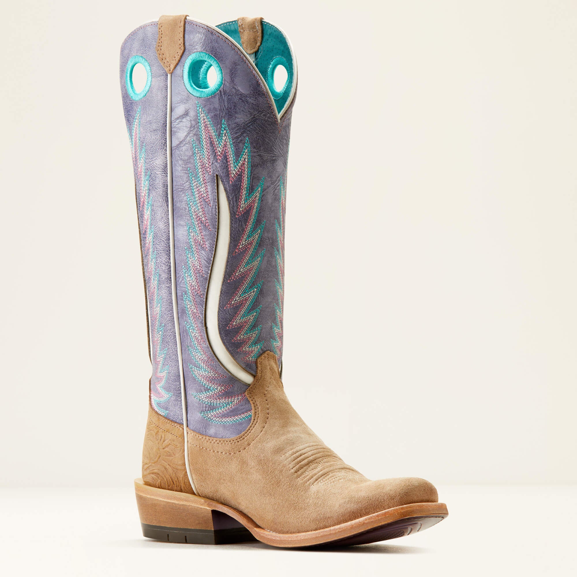 Futurity Fort Worth Narrow Cutter Toe Western Boot Women - TRULY TAUPE/LAVENDER FIELDS
