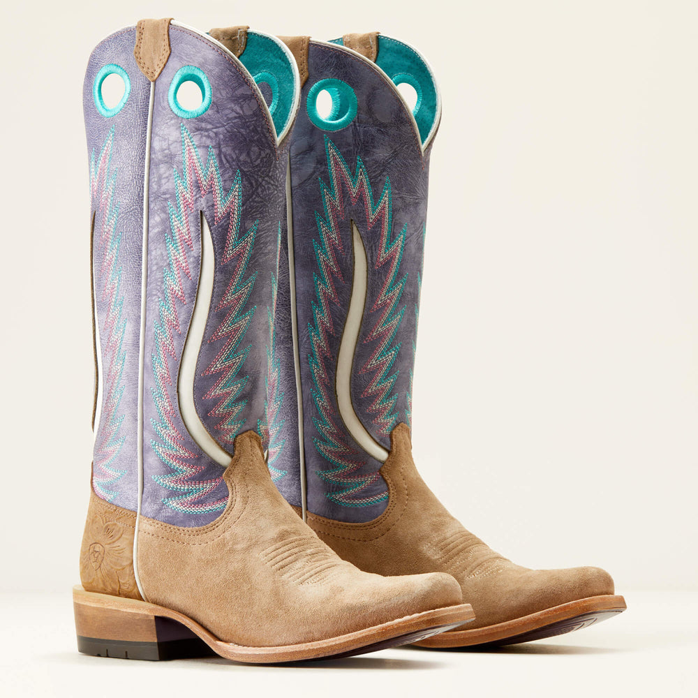 Futurity Fort Worth Narrow Cutter Toe Western Boot Women - TRULY TAUPE/LAVENDER FIELDS