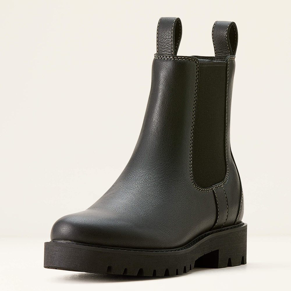 Wexford Lug Mid Waterproof Chelsea Boot Women - JET BLACK