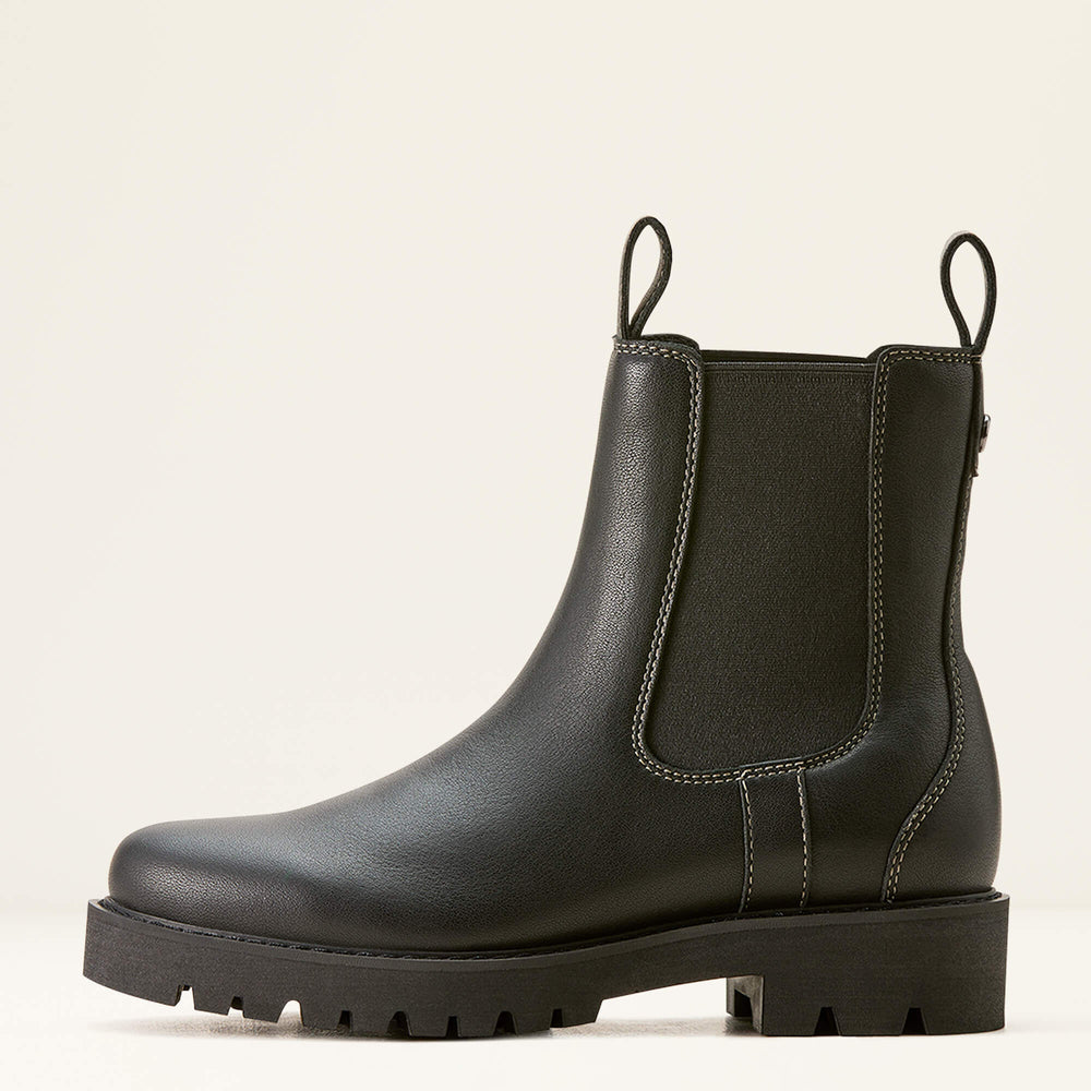 Wexford Lug Mid Waterproof Chelsea Boot Women - JET BLACK