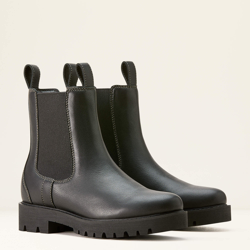 Wexford Lug Mid Waterproof Chelsea Boot Women - JET BLACK