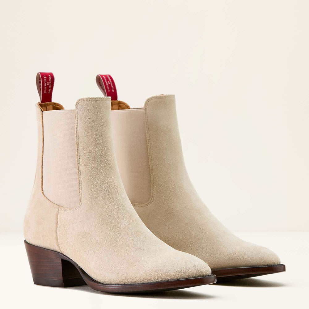 Bench Made Eleanor Almond Toe Chelsea Boot Women - LIGHT FAWN SUEDE